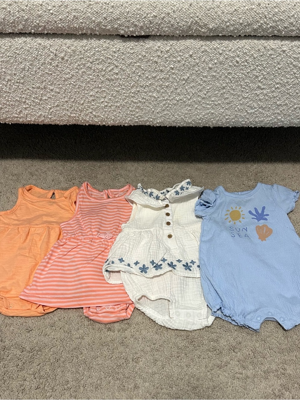 Carter's Baby One-Piece Bundle - Orange, Coral, Cream, Light Blue
